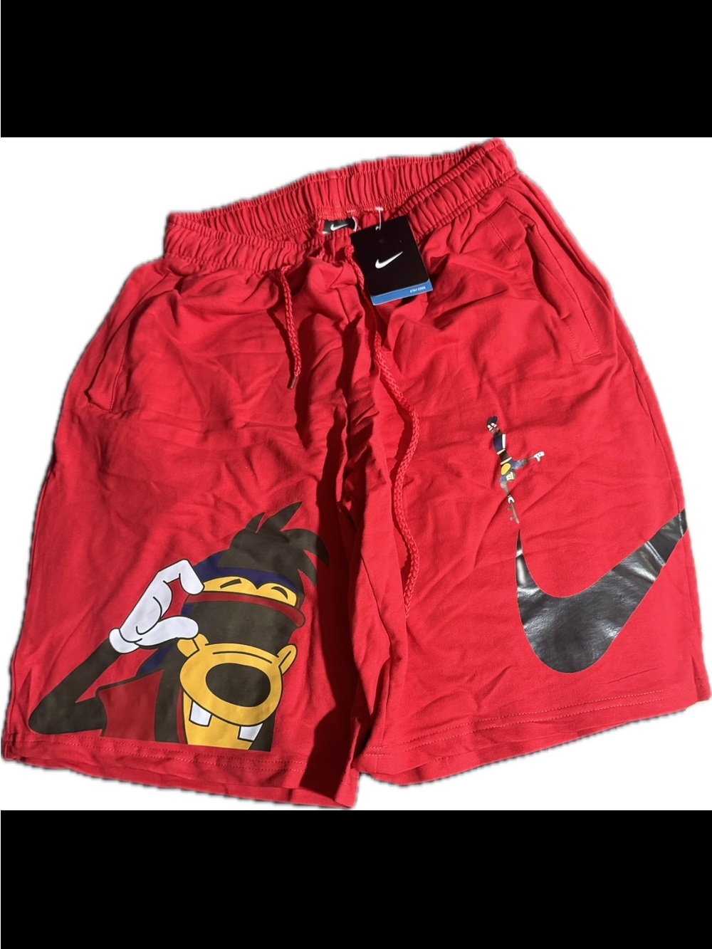 Nike Men’s Red Goofy Movie Graphic Swoosh Athletic Shorts